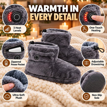 Heated plush slipper boots – lifestyle image 2